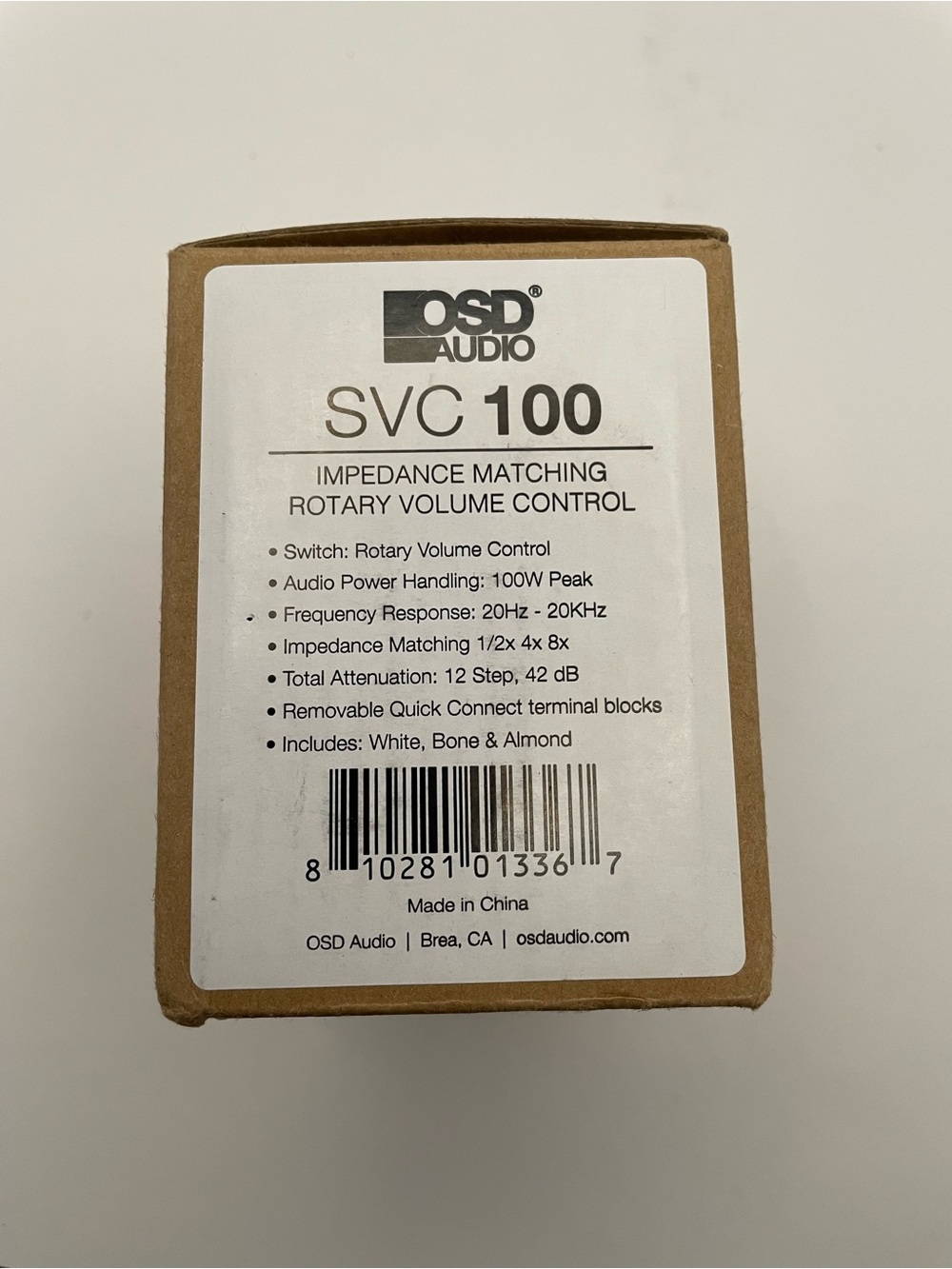 OSD Audio 100W in Wall Volume Control Impedance Matching for Home Speakers knob